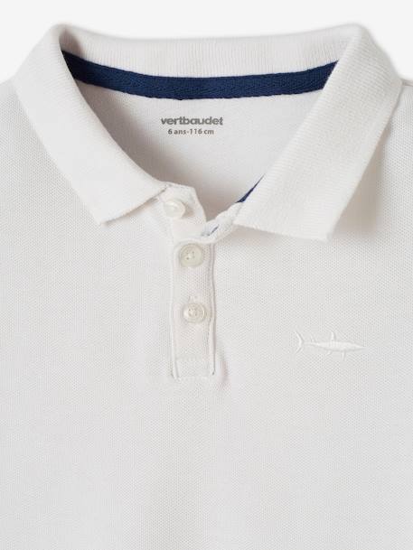 Polo garçon manches courtes broderie poitrine blanc+bleu+jaune pâle+kaki clair+MARINE+terracotta 3 - vertbaudet enfant 