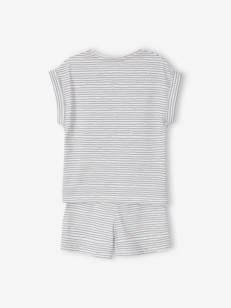 T-shirt + short + pantalon pyjama fille Oeko Tex® Lot blanc rayé 5 - vertbaudet enfant 