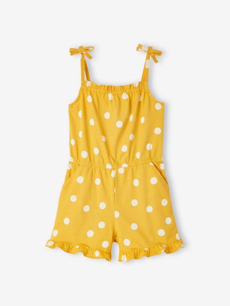Combi-short à bretelles motif exotique fille beige imprimé+jaune curry imprimé+noir imprimé 5 - vertbaudet enfant 