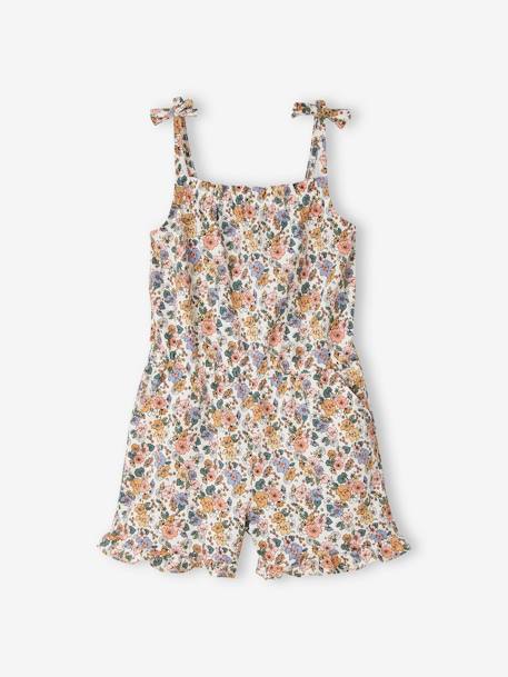 Combi-short à volants fille beige imprimé+noir imprimé 1 - vertbaudet enfant 