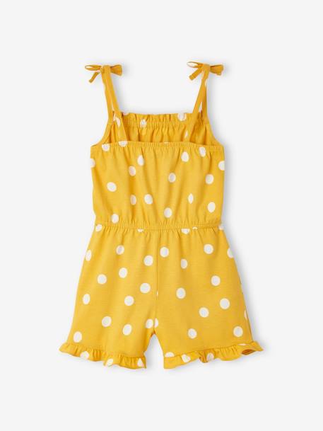 Combi-short à bretelles motif exotique fille beige imprimé+jaune curry imprimé+noir imprimé 6 - vertbaudet enfant 