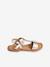 Sandales cuir fille collection maternelle JAUNE CLAIR METALLISE+marron+marron imprimé+turquoise 2 - vertbaudet enfant 