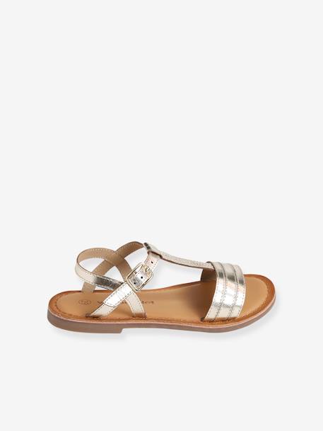 Sandales cuir fille Light gold+marron+marron imprimé 3 - vertbaudet enfant 