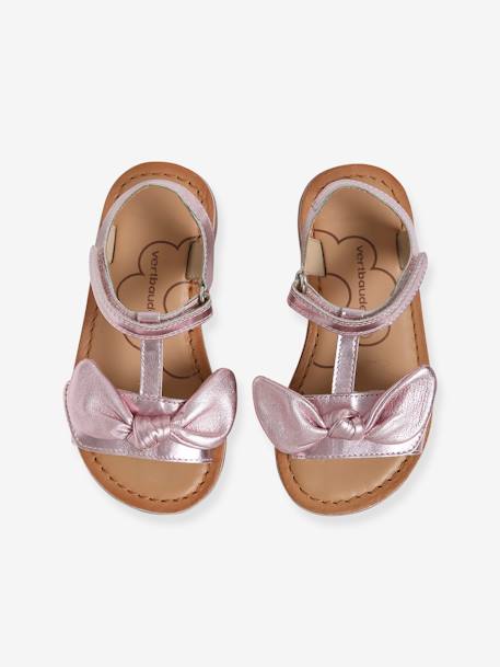 Sandales cuir fille collection maternelle rose clair métalisé 4 - vertbaudet enfant 