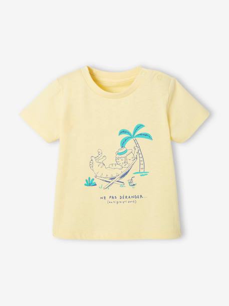 Lot de 2 T-shirts bébé garçon motifs animaux rigolos Oeko-Tex® lot jaune clair+lot marine foncé+lot turquoise 2 - vertbaudet enfant 