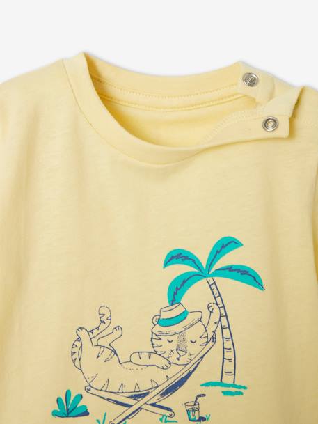 Lot de 2 T-shirts bébé garçon motifs animaux rigolos Oeko-Tex® lot jaune clair+lot marine foncé+lot turquoise 5 - vertbaudet enfant 