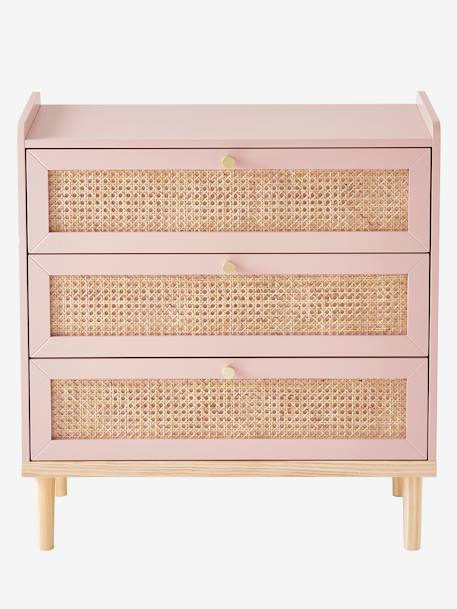 Commode en cannage LIGNE POÉSIE rose+vert 2 - vertbaudet enfant 