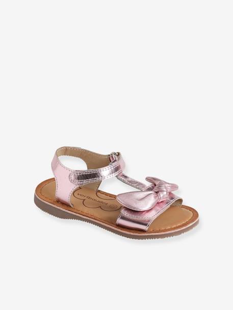 Sandales cuir fille collection maternelle rose clair métalisé 1 - vertbaudet enfant 