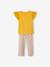 Ensemble T-shirt noué et pantalon fluide imprimé fille jaune d'or+Marine 4 - vertbaudet enfant 