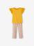 Ensemble T-shirt noué et pantalon fluide imprimé fille jaune d'or+Marine 1 - vertbaudet enfant 