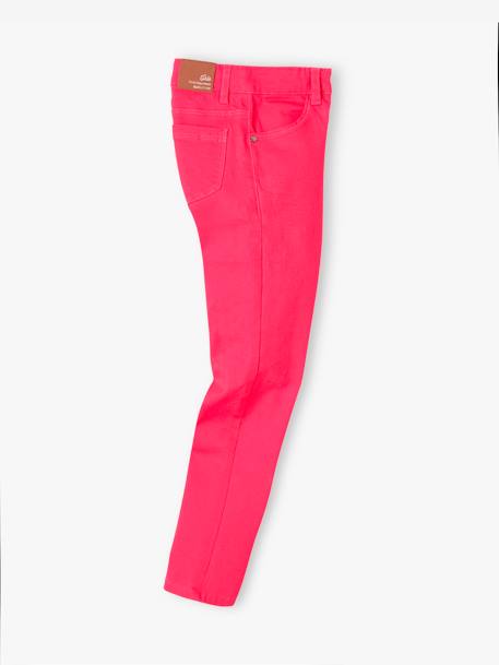 Pantalon slim fille Morphologik tour de hanches LARGE framboise+jaune+marine foncé+marron clair+rose pâle+rouge clair+vert+vert 2 - vertbaudet enfant 