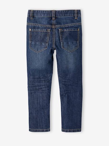 Jean droit MorphologiK indestructible MEDIUM 'waterless' garçon denim brut+denim stone 2 - vertbaudet enfant 