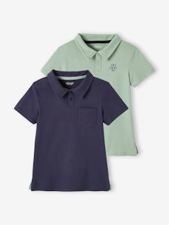oeko-tex-Garçon-T-shirt, polo, sous-pull-Polo-Lot de 2 polos garçon unis manches courtes