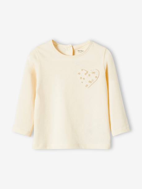 Prêt à porter-Bébé-T-shirt, sous-pull-T-shirt bébé fille poche coeur et fraises BASICS