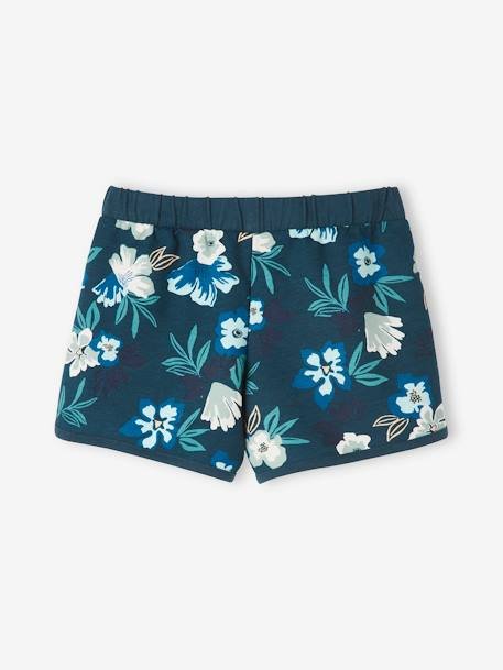 Short de sport imprimé fleurs fille bleu imprimé 2 - vertbaudet enfant 