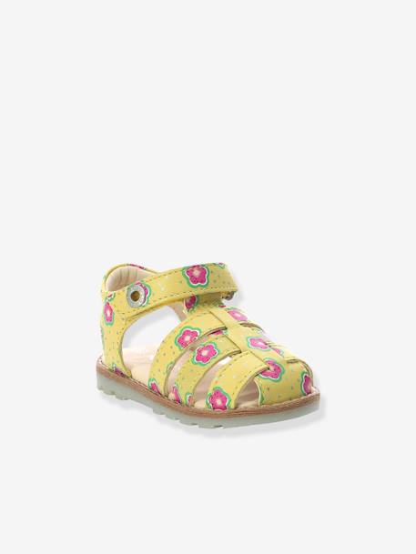 Sandales cuir bébé Nonosti Iconique Nonorally JAUNE FLOWER 1 - vertbaudet enfant 