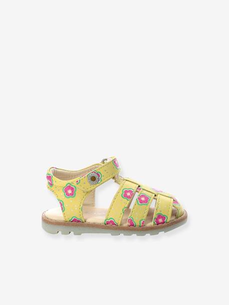 Sandales cuir bébé Nonosti Iconique Nonorally JAUNE FLOWER 2 - vertbaudet enfant 