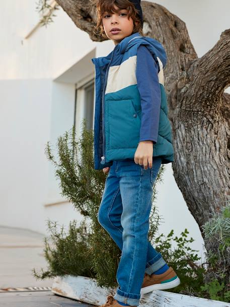 Jean garçon droit morphologique FIN DENIM BRUT+STONE 9 - vertbaudet enfant 
