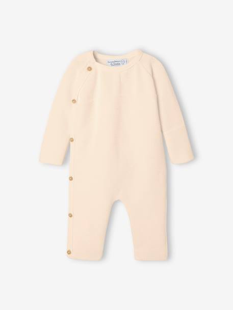 Combinaison bébé en tricot beige clair 1 - vertbaudet enfant 