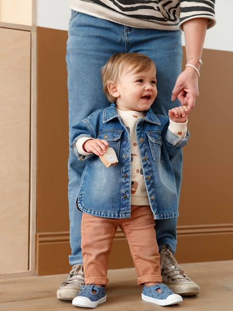 Sweat bébé en molleton motifs géométriques beige clair imprimé 7 - vertbaudet enfant 