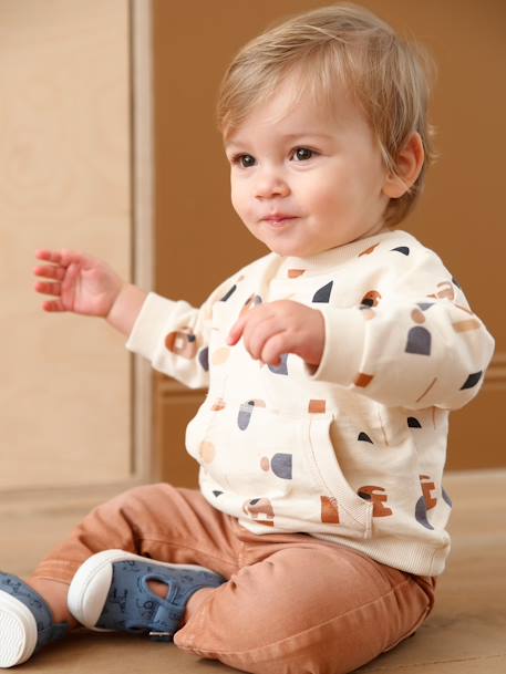 Sweat bébé en molleton beige clair imprimé 5 - vertbaudet enfant 