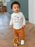 Ensemble bébé tee-shirt et pantalon en molleton bleu canard+rayé / caramel 6 - vertbaudet enfant 