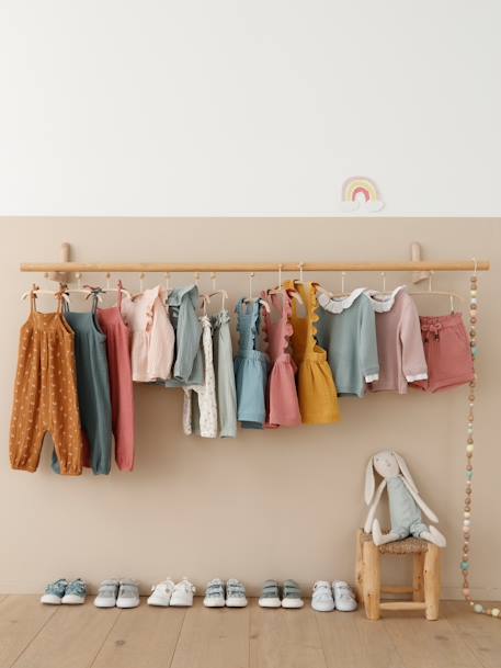 Robe bébé en gaze de coton bretelles à volants vert d'eau+vieux rose 15 - vertbaudet enfant 