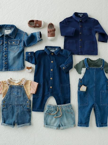 Short bébé en denim double stone 5 - vertbaudet enfant 