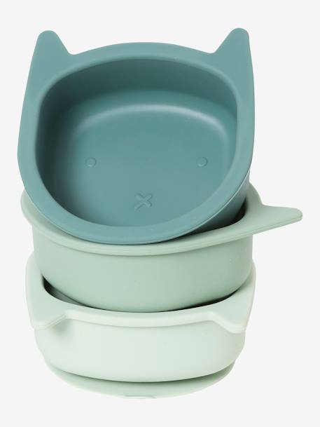 Lot de 3 bols en silicone Chat lot caramel+lot vert 9 - vertbaudet enfant 