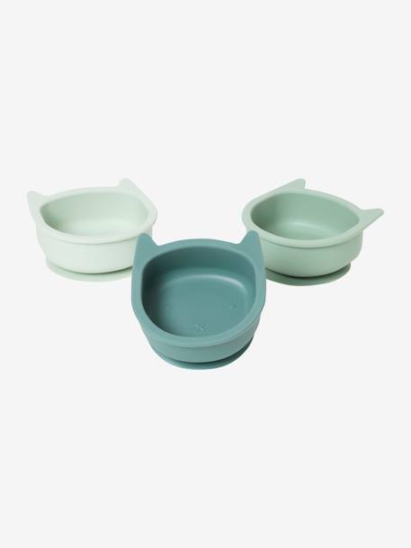 Lot de 3 bols en silicone Chat lot caramel+lot vert 8 - vertbaudet enfant 