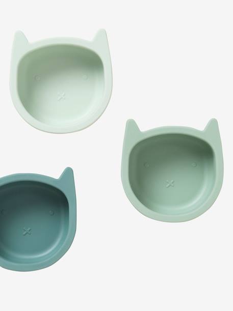 Lot de 3 bols en silicone Chat lot caramel+lot vert 11 - vertbaudet enfant 