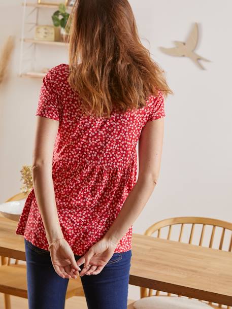 T-shirt blouse grossesse et allaitement marine imprimé+Rouge imprimé 11 - vertbaudet enfant 