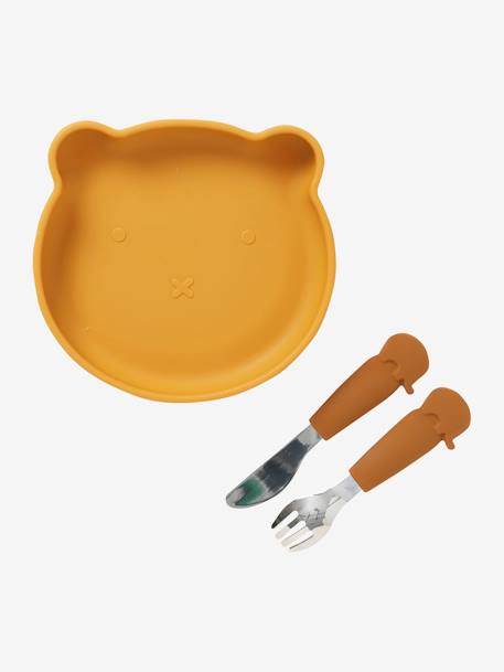 Coffret repas en silicone Ours caramel+hellgrün 3 - vertbaudet enfant 