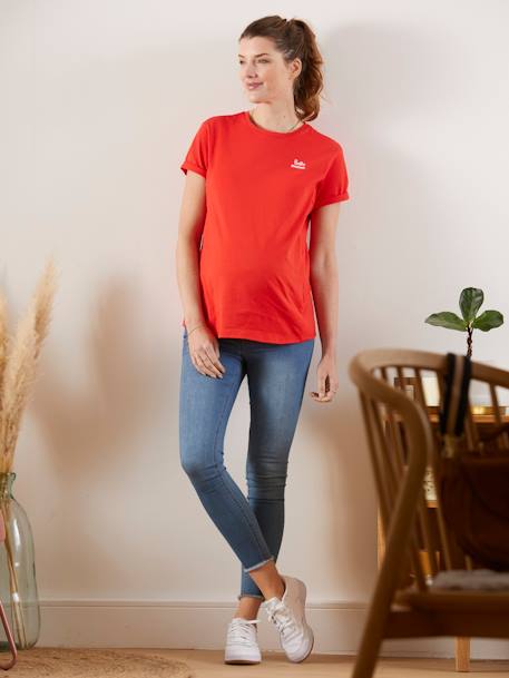 T-shirt à message grossesse et allaitement en coton bio Rouge 3 - vertbaudet enfant 