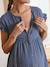 Robe courte en gaze de coton grossesse et allaitement Bleu 3 - vertbaudet enfant 