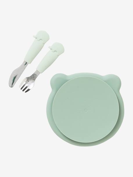 Coffret repas en silicone Ours caramel+hellgrün 9 - vertbaudet enfant 