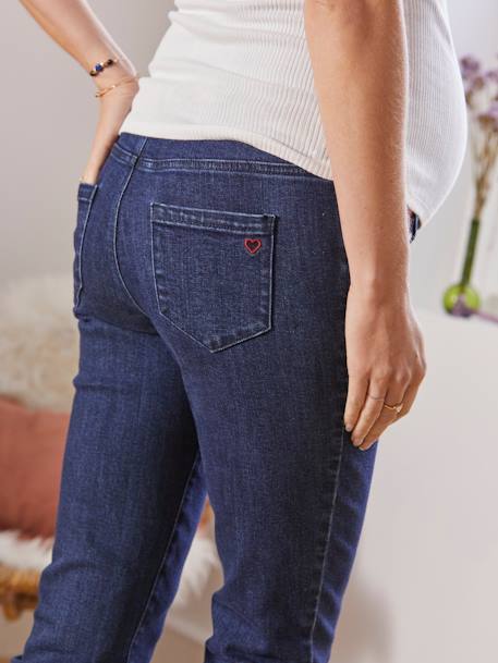 Jean droit 7/8ème de grossesse bandeau sans couture Bleach+Denim brut 10 - vertbaudet enfant 