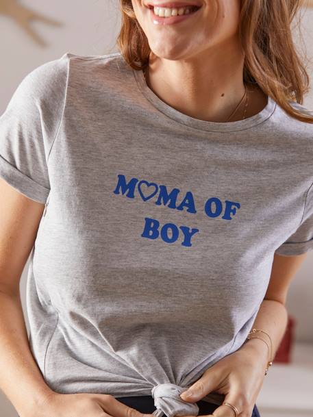 T-shirt à message grossesse et allaitement en coton bio Gris chiné 7 - vertbaudet enfant 