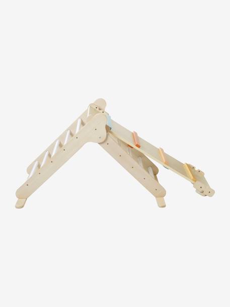 Triangle d'escalade à grimper en bois BEIGE MOYEN UNI AVEC DECOR 5 - vertbaudet enfant 