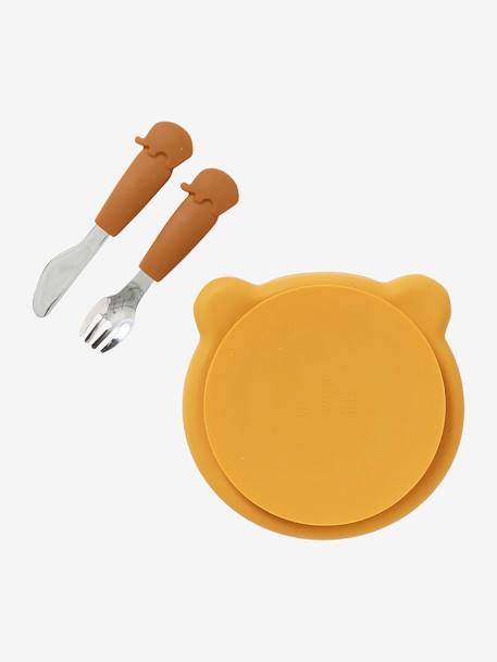 Coffret repas en silicone Ours caramel+hellgrün 2 - vertbaudet enfant 