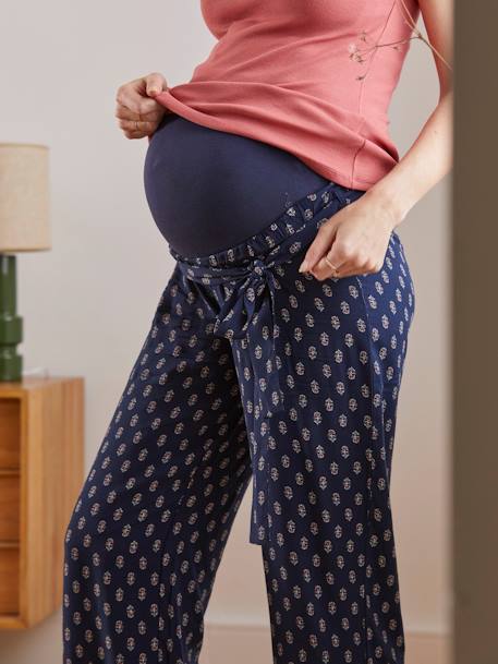 Pantalon fluide de grossesse en viscose imprimée Bleu imprimé 5 - vertbaudet enfant 