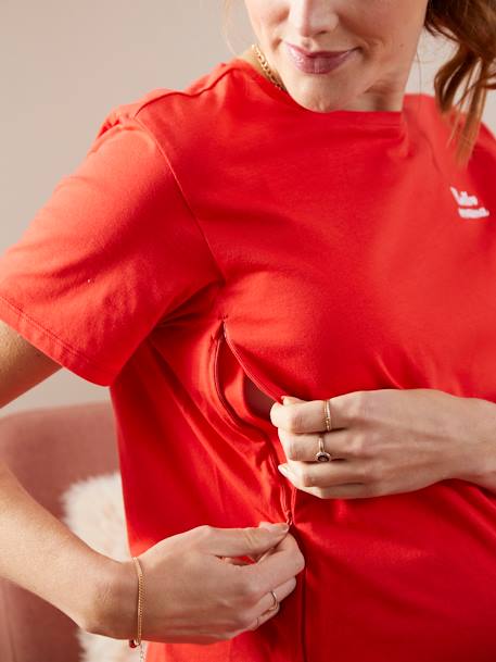T-shirt à message grossesse et allaitement en coton bio Rouge 5 - vertbaudet enfant 
