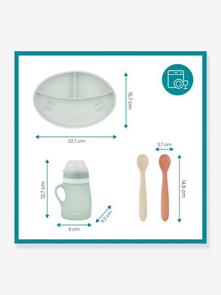 Kit repas silicone BABYMOOV Grow’Isy vert/terracotta 6 - vertbaudet enfant 