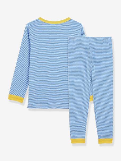 Pyjama rayé milleraies en coton bio PETIT BATEAU rayé bleu 3 - vertbaudet enfant 