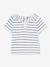 Blouse rayée bébé manches courtes en jersey blanc rayé marine 3 - vertbaudet enfant 