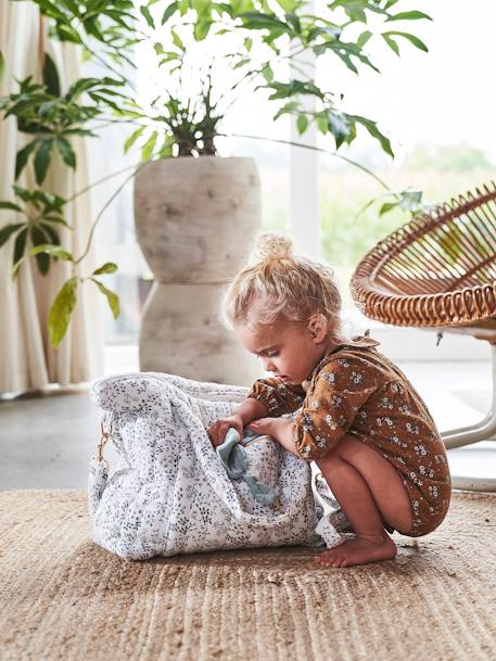 Sac à langer en gaze de coton Plume blanc imprimé+Hygge+ivoire imprimé+ivoire végétal+vanille 21 - vertbaudet enfant 