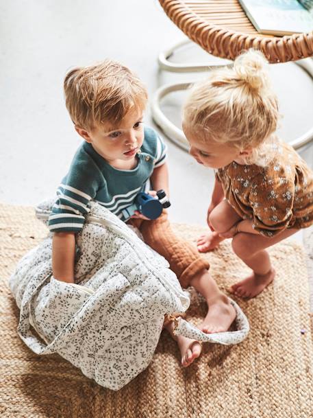 Sac à langer en gaze de coton Plume blanc imprimé+Hygge+ivoire imprimé+ivoire végétal+vanille 20 - vertbaudet enfant 