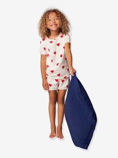 -Pyjacourt coeur fille manches courtes en coton bio