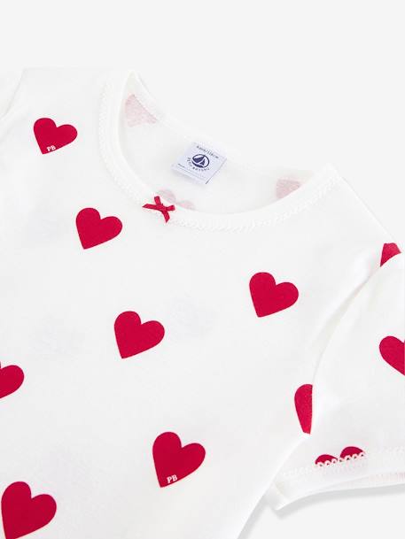 Pyjacourt coeur fille manches courtes en coton bio motif coeurs 5 - vertbaudet enfant 