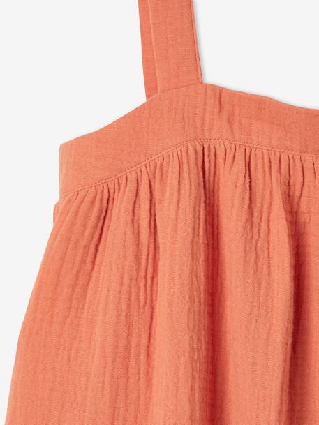 Robe longue en gaze de coton fille orange 3 - vertbaudet enfant 